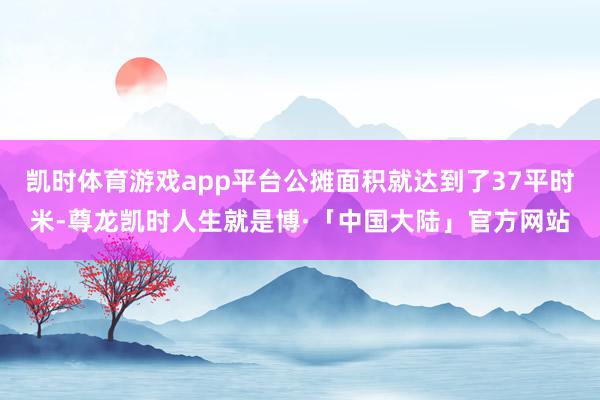 凯时体育游戏app平台公摊面积就达到了37平时米-尊龙凯时人生就是博·「中国大陆」官方网站