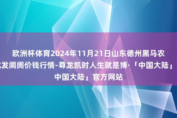 欧洲杯体育2024年11月21日山东德州黑马农贸水产批发阛阓价钱行情-尊龙凯时人生就是博·「中国大陆」官方网站
