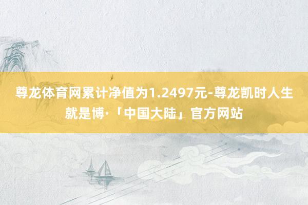 尊龙体育网累计净值为1.2497元-尊龙凯时人生就是博·「中国大陆」官方网站