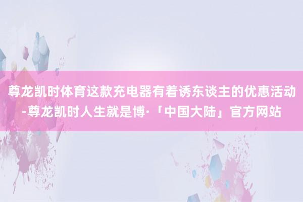 尊龙凯时体育这款充电器有着诱东谈主的优惠活动-尊龙凯时人生就是博·「中国大陆」官方网站