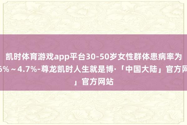 凯时体育游戏app平台30-50岁女性群体患病率为0.6%～4.7%-尊龙凯时人生就是博·「中国大陆」官方网站