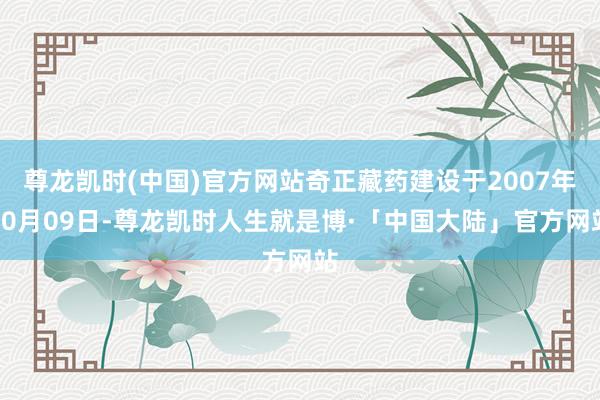 尊龙凯时(中国)官方网站奇正藏药建设于2007年10月09日-尊龙凯时人生就是博·「中国大陆」官方网站