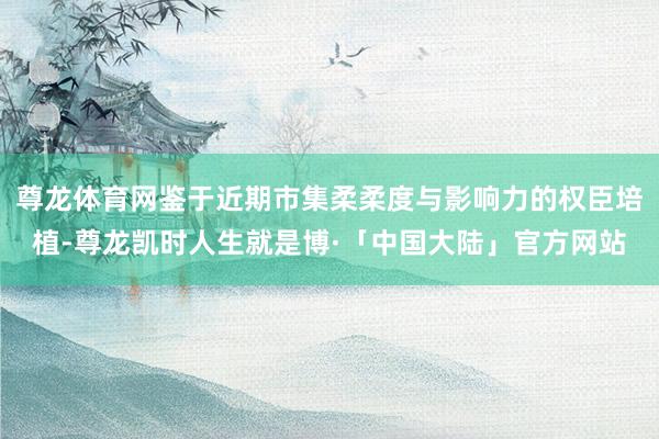 尊龙体育网鉴于近期市集柔柔度与影响力的权臣培植-尊龙凯时人生就是博·「中国大陆」官方网站